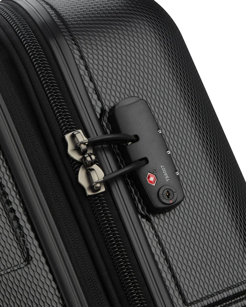 DELSEY Paris  Delsey Flanerie SE 66cm Check In trolley, black, 4 spinner wheels, polycarbonate hard shell, expandable, TSA lock, dual handle, spacious interior, 5-year warranty  | Best Price UAE